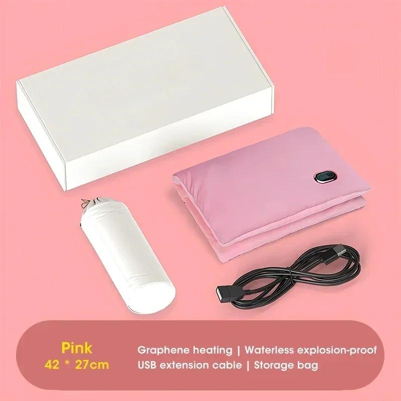 Fast Heating Portable USB Graphene Heating Pad Mat for Hand Body Belly Winter Home Office