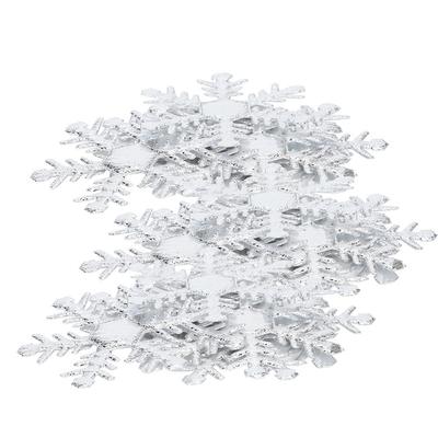 1 Pack Schneeflocken Dekoration Vliesstoff Weihnachtsdeko Schnee Pailletten Silber 6cm