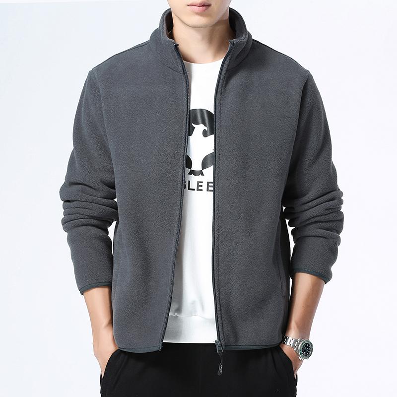 Winter Fleece Hiking Jacket Windbreaker for Men Sportswear Wool Lining Thickened Warm Men's Coat Plus Size Overcoat