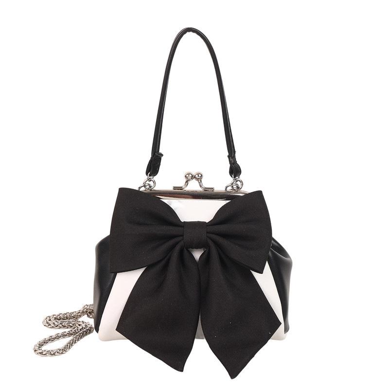 Cute Little Bag 2025 New Mori Sweet Girl Bow Foreign Style Versatile Clip Buckle Messenger Shell Bag Tide
