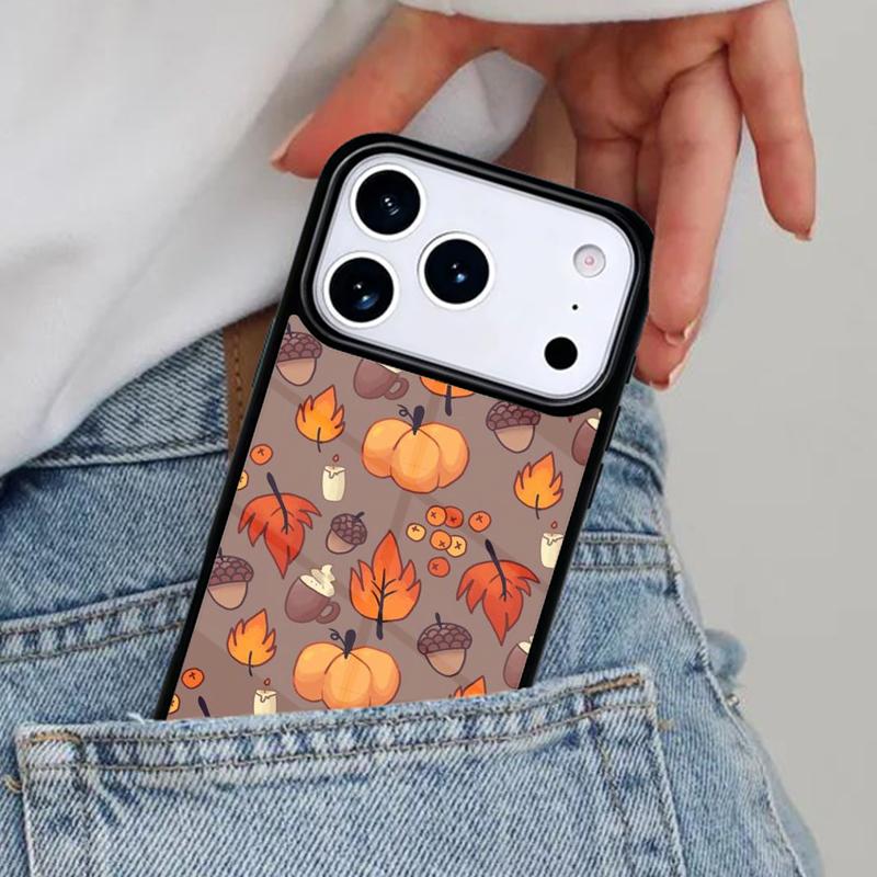 Autumn leaves fall fox pumpkin Halloween Phone Case for iPhone 16e 15 14 13 12 17 Pro Max Plus Air 17pro Cover Coque