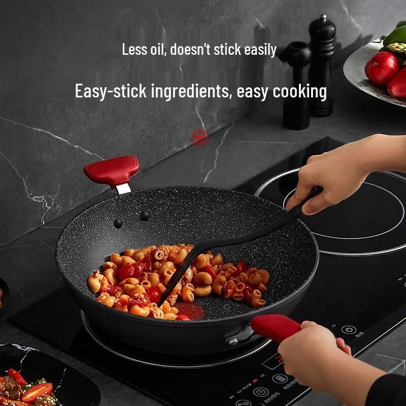 SUPOR Fire Red Dot Star Stone Non-Stick Wok