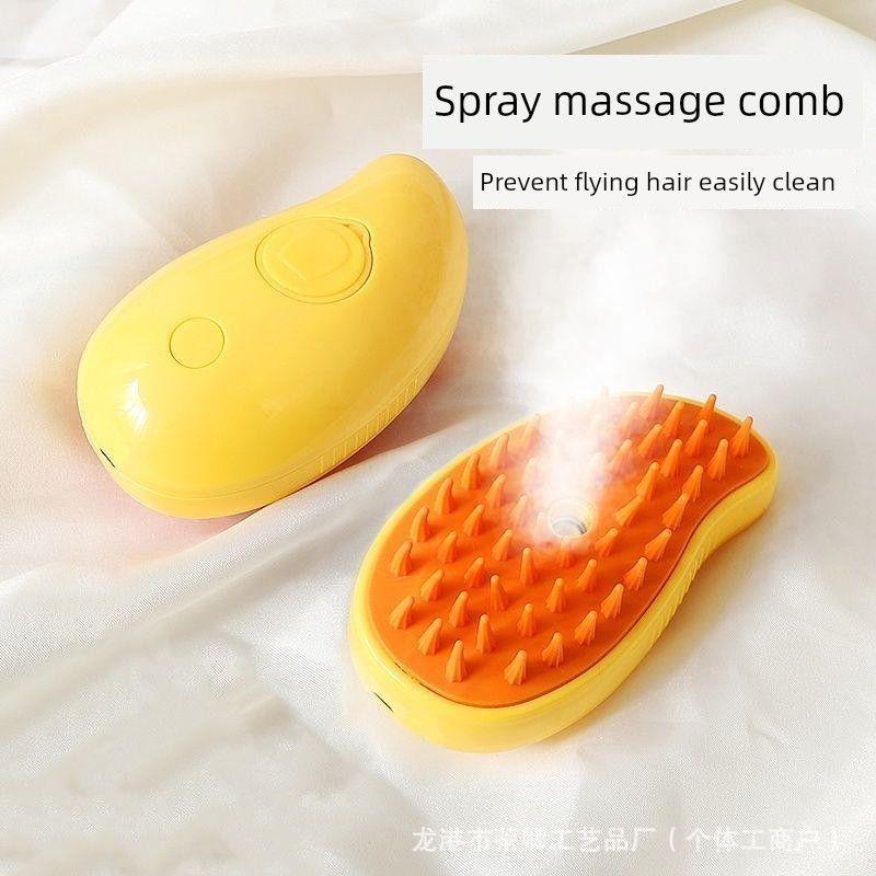 

Pet Spray Comb Smart Spray Brush Cleaning Hair Remover Dogs and Cats Steam Anti-Fly Hair Charging Automatic Pet Supplies Mango-Pet Brush [Yellow] $^