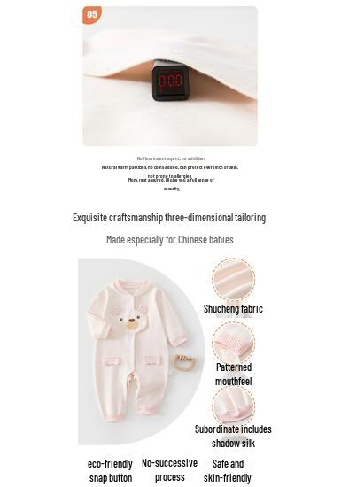 Adorable Bear Baby Long-Sleeve Bodysuit - All-Season Tagless Newborn Romper Jumpsuit
