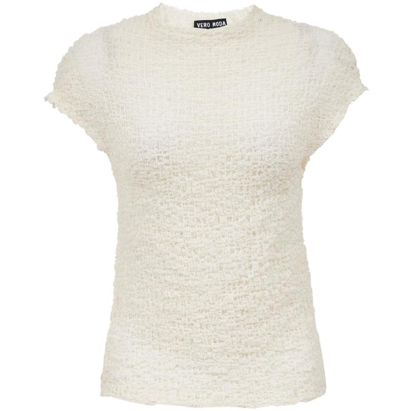 VEROMODA Women s 2025 Summer Lyocell Blend 3D Texture Round Neck Top M