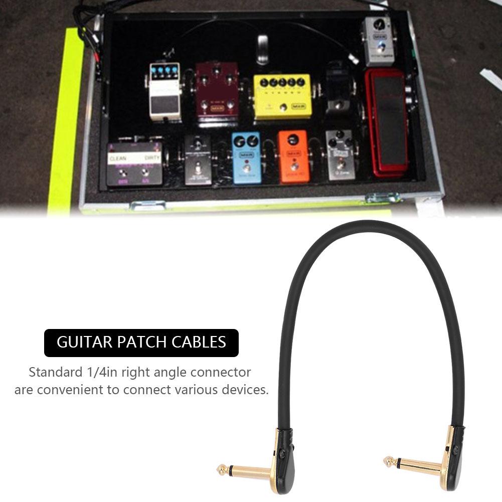 Durable 30cm Guitar Effect Pedal Board Patch Cable Cord 1 4  Flat Right Angle Plug