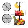 Iron Hanging Banana Double Layer Fruit Basket Kitchen Shelf Living Room Organizer Basket Detachable