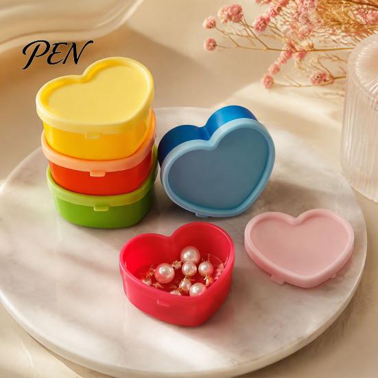 Minimalist Storage Solutions 5Pcs Mini Box with Lids, Stackable Plastic Containers, Reusable Portable Boxes Heart/Square/Flower Shape Food Organizer