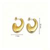 European High-End Frosted Gold Curved Hook Earrings - Sleek Stainless Steel Fashion Accessories