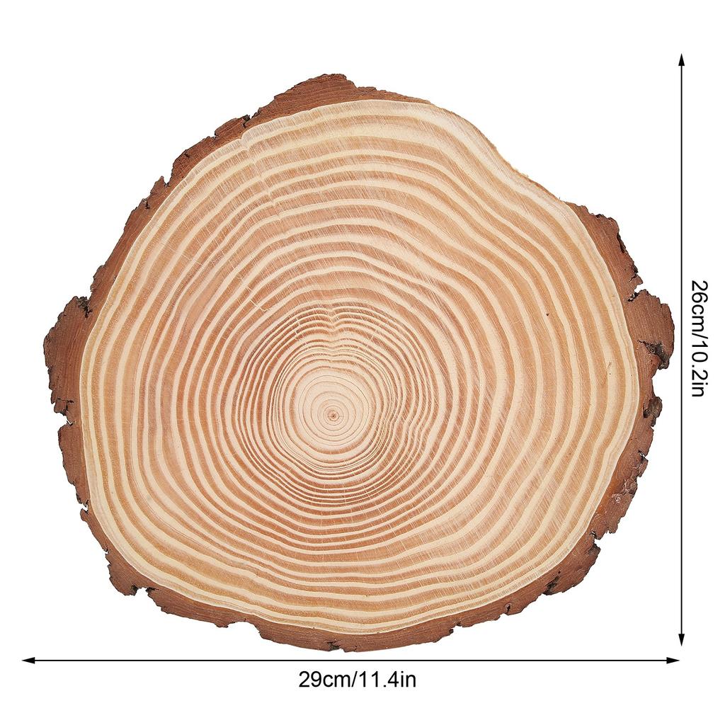 Natural Wood   Unfinished Wood Circles Ornaments Irregular Wood   with Bark