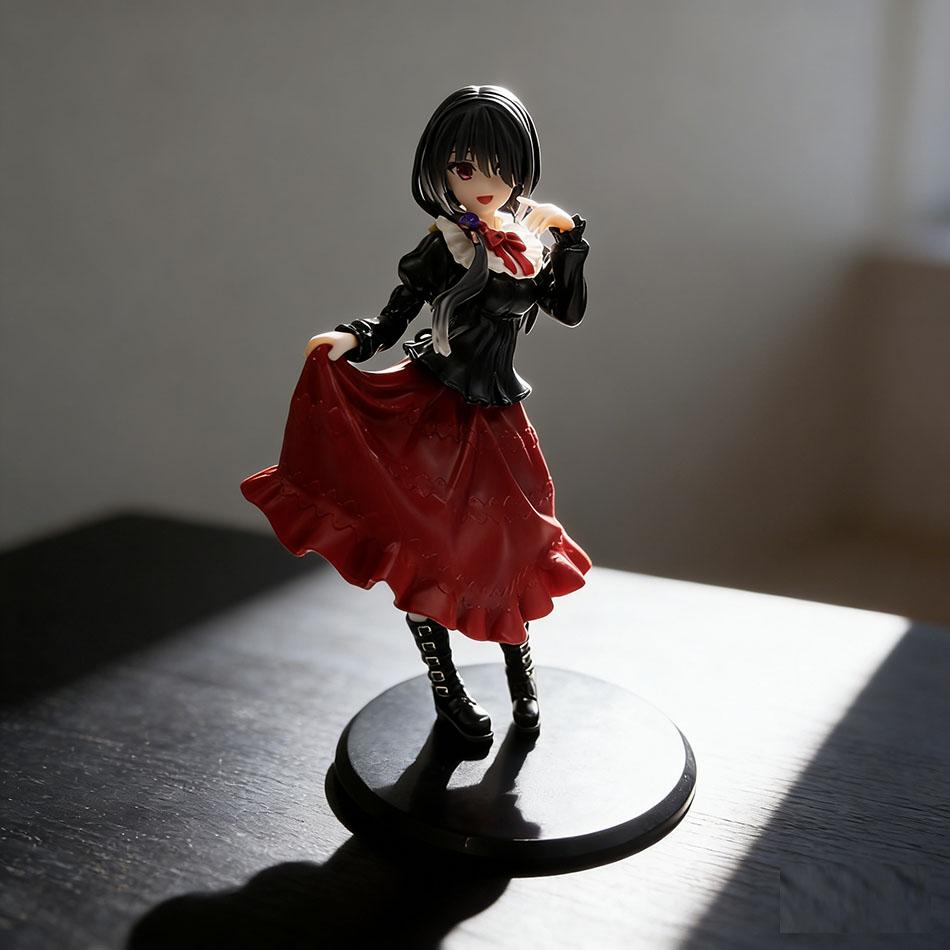 PVC Gift New A LIVE Tokisaki Kurumi Anime Figure Cute Girl Model Toy Black Dress Dress Up Standing Model Car Model Ornaments Toy