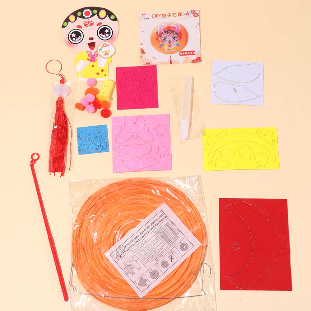 Portable Chinese Rabbit Lantern Cute LED Lantern Toys Handheld Paper Lantern Hanfu Accessories