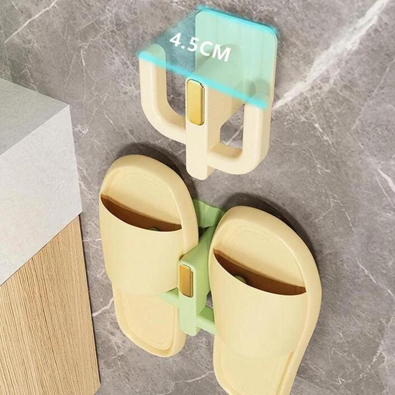 Wall-mounted Slipper Rack Bedroom Storage Hook Bathroom Hanging Rack Self-adhesive Bathroom Drainage Rack Bathroom Accessories