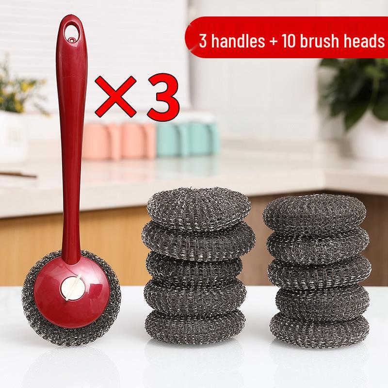 Multi-Use Kitchen Brush and Steel Wool Cleaner
