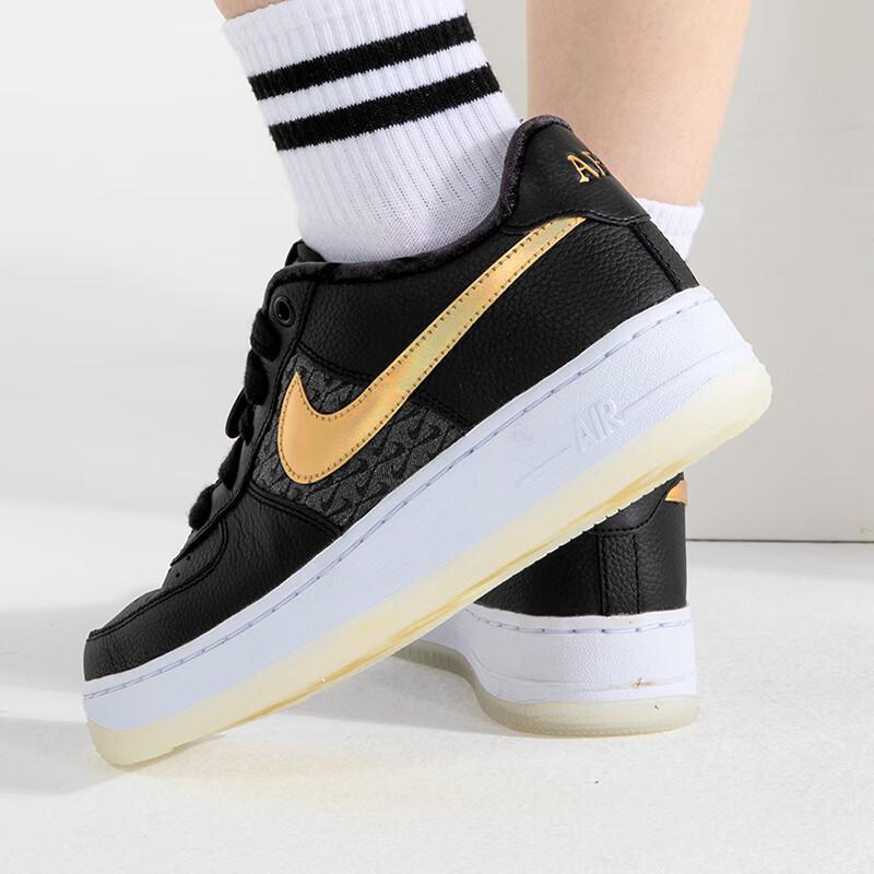 Nike Air Force 1 Low Premium GS Bronx Origins - 50th Anniversary Kids Sneakers Black Metallic-Gold White FN6977-010