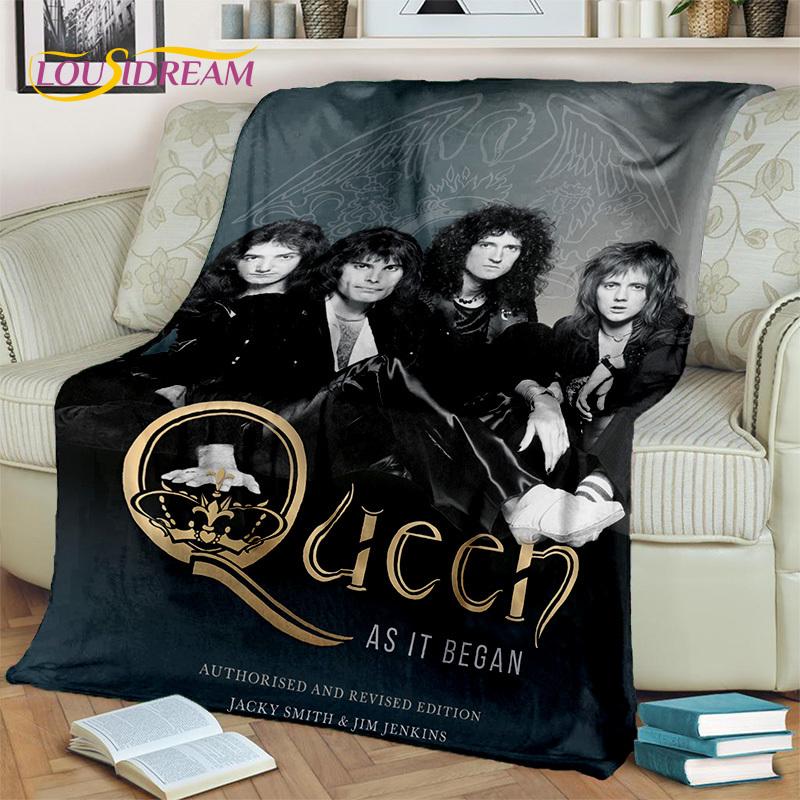 Queen-Rock-Band 3D Freddie Mercury Blanket,Soft Throw Blanket for Home Bedroom Bed Sofa Picnic Travel Office Cover Blanket Kids