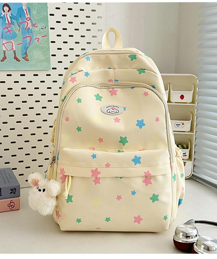 Schoolbag High Value and Lightweight Ins Harajuku Little Star Printed Schoolbag Japanese Ins Sweet Soft Sister Travel Cute Backpack