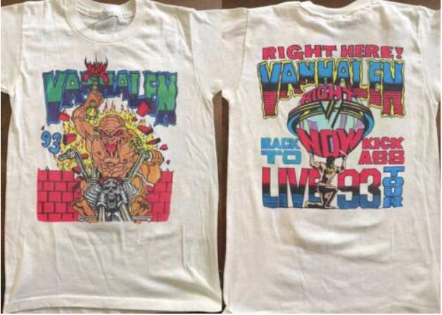 Van Halen Right Here Right Now Back To Kick Ass Live 93 Tour TShirt Unisex T-Shirt XL