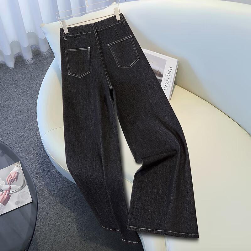 Tachic Women's Lyocell Denim High-Waist Wide-Leg Pants