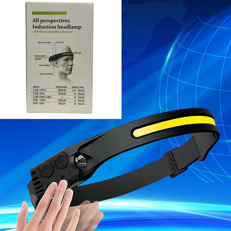 Rechargeable LED Induction Headlamp: Strong COB Light for Night Fishing and Outdoor Use