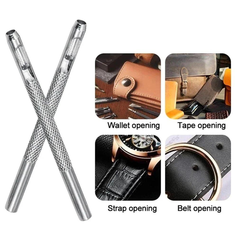 Round Hole Belt Hole Punchers 2.5/3/3.5/4mm Watch Band Tools Leather Punch Kit  Punching Hole