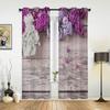 Liliac Pe Fundal Lemnos Perdele de Fereastră Pentru Living Decor Lux Dormitor Draperii Tratament Fereastră Bucătărie Perdele