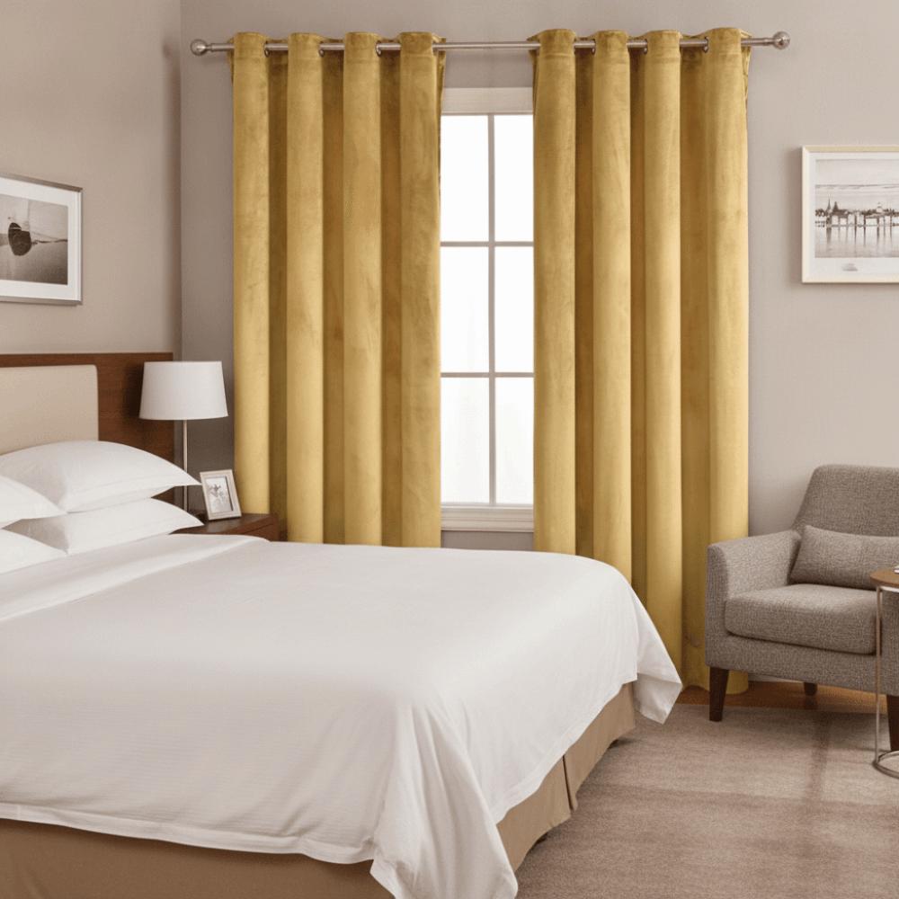 Light-blocking Velvet Curtain Solid Color Noise Reducing Blackout Curtains No Drilling Soft Texture Touch Window Drape