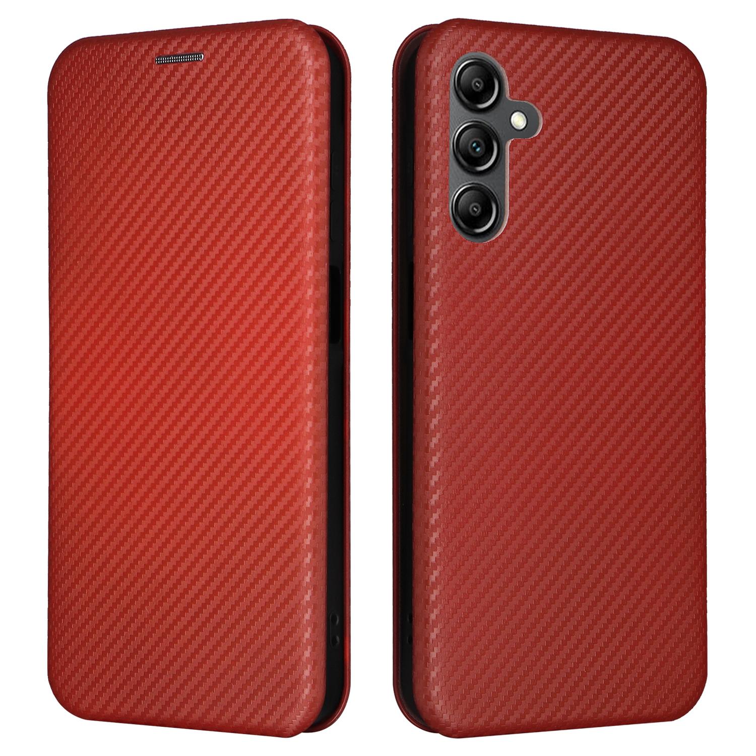 

For Samsung Galaxy A15 4G/5G Phone Case PU Leather Cover Card Slots Brown