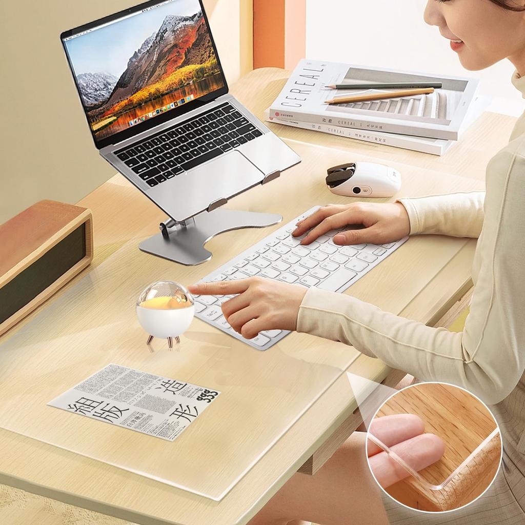 [Transparent Desk Mat Series] Transparent Desk Mat for Study Desks, Mouse Compatible, Made of PVC [Completely Transparent and Clear] 2mm Thick,