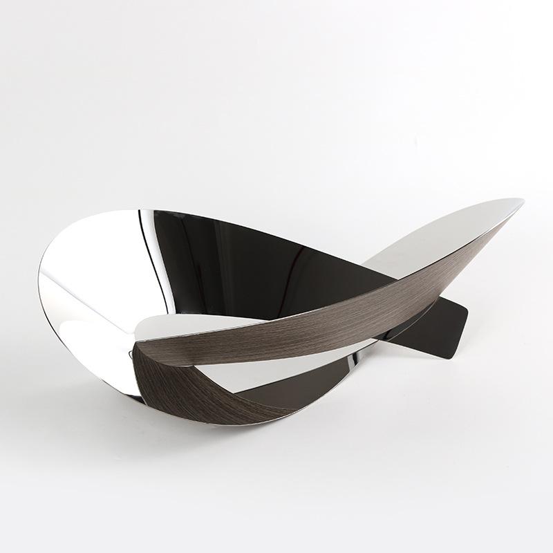 Artistic Wood Grain Vortex Irregularly Wound Fruit Plate Ornaments Modern Minimalist Designer Home Storage Tray Accessories