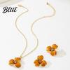Minimalist Jewelry Set 2Pcs/Set Women Enamel Flower Charm Adjustable Beautiful