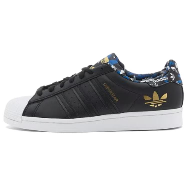 Superstar Adidas Originals  Black Gold Metallic  H00185 42