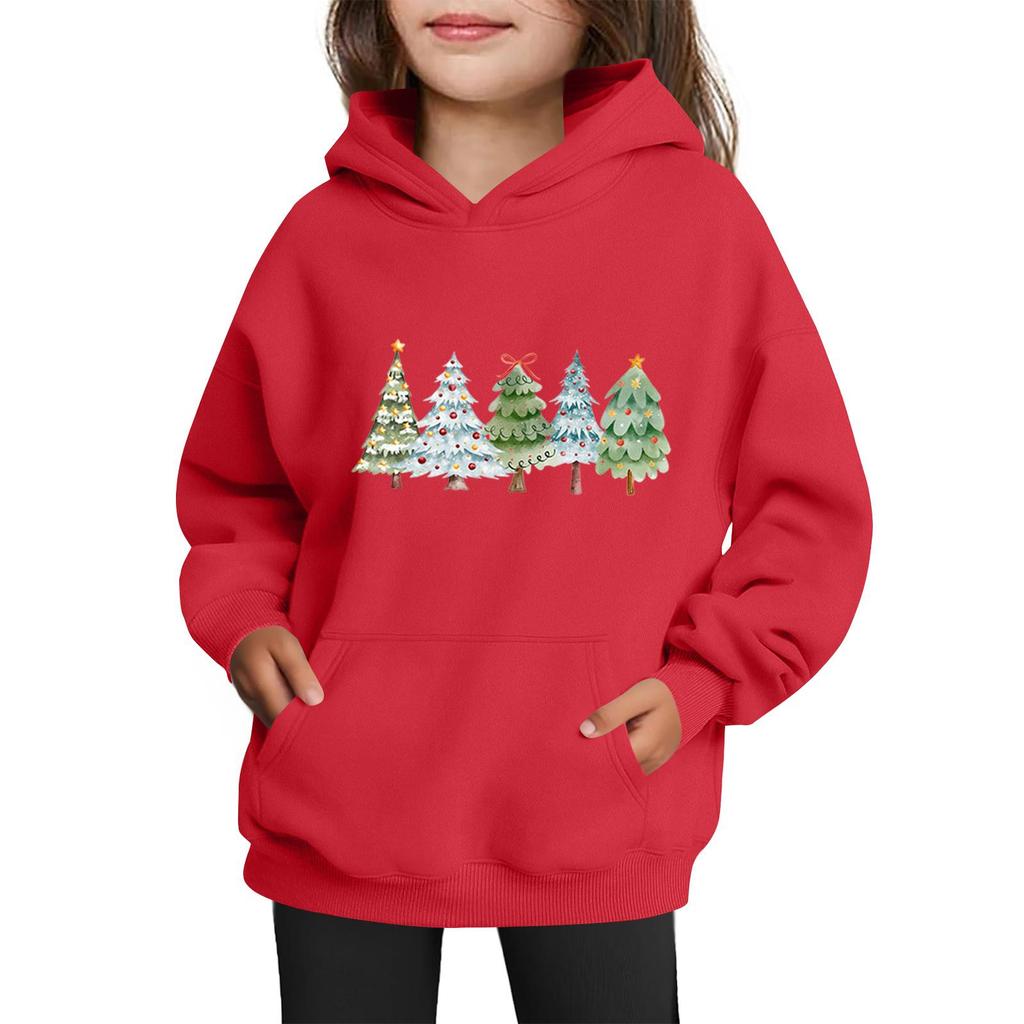 Sweatshirts For Teen Girls Hoodies Long Sleeve Drawstring Pullover Cute Printed Oversized Hoodie Christmas