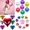 Colour Solid 18" Foil Balloons Heart Star Round Shape For Wedding Birthday Party