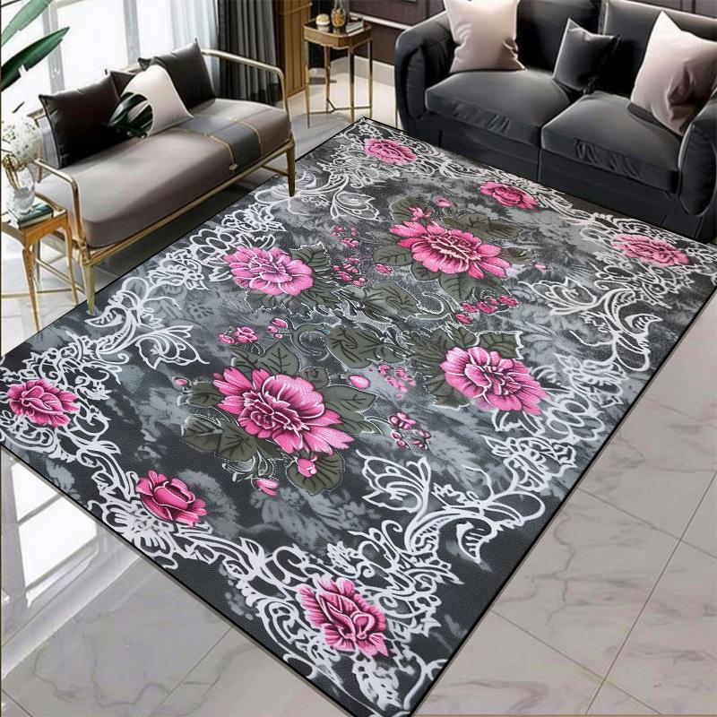 European Style Flower Pattern Carpets for Living Room Gorgeous Large Room Rugs Thickening Big Size Floor Mats for Lounge Balcony