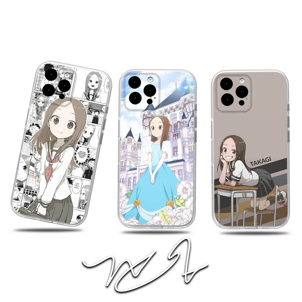 KarakaiS Jozu No Takagi San Phone Case For iPhone 17,16,15,14,13,12,11 Pro,Max,Plus,X,XS,XR,SE4,E Mini Transparent Soft Cover