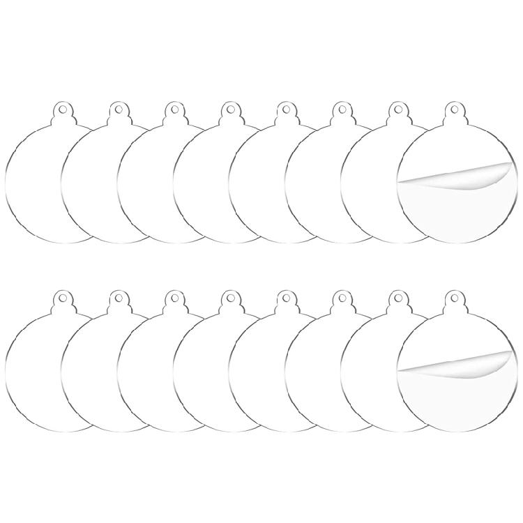 Прозрачные круглые акриловые рождественские украшения Акриловые круглые диски для DIY бирок на подарки 1