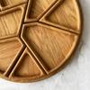 Wooden Serving Tray Charcuterie Board 8-Petal Detachable Divided Snack Plate Natural Wood Puzzle Tray for Kitchen Breakfast