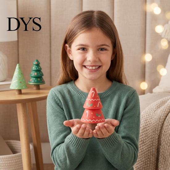 Rustic Wood Decor for Shelf DIY Unfinished Wooden Christmas Tree Craft Kit, Blank Figurines Kit Kids Painting, Hand‑Painted Tabletop Decorations