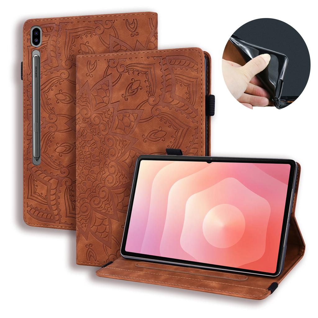 For Samsung Galaxy Tab S11 Ultra Tablet Case Card Slots Leather Cover Flower Pattern