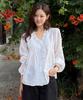 OURHOPE Poem Ruffle Pintuck Blouse - Ivory