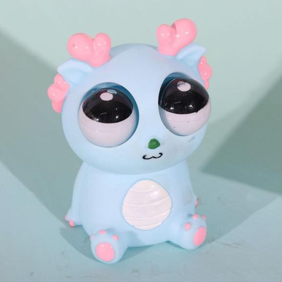 Herausspringender Augen Drache Quetschspielzeug Angst Stressabbau Sitzender Cartoon Drache Knet-Sensorisches Spielzeug Weicher Stressball Tierisches Fidget Spielzeug