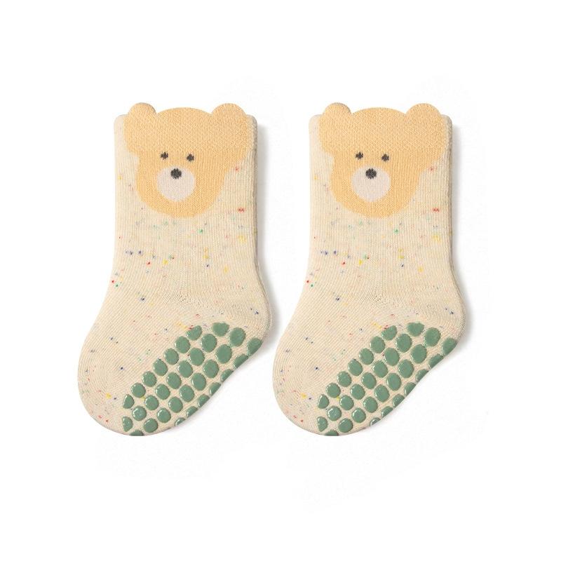 New Cotton Socks For Girls Rainbow Dot Short Style Anti-Slip Cartoon Children's Sock Boys Soft Infant Baby Socken High Quality