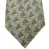 Used HERMES Tie Ship Motif Silk Dark Marks Green Business