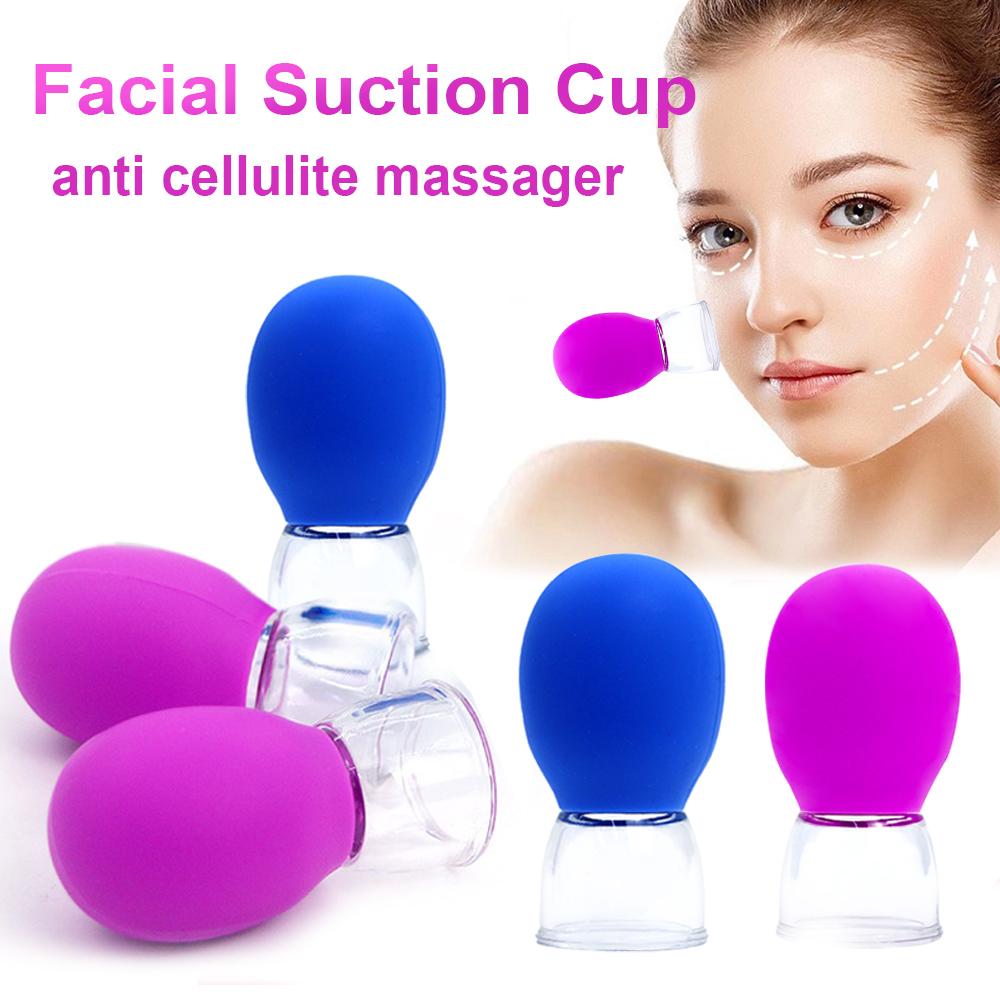 Silicone Face Massager Vacuum Eye Skin Face Lifting Facial Cups Anti Cellulite Jar Anti-Wrinkle Cupping Therapy Beauty Tool