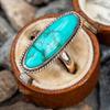 Ethnic Vintage Synthetic Turquoise Bohemian Ring Fashionable Personalized Band