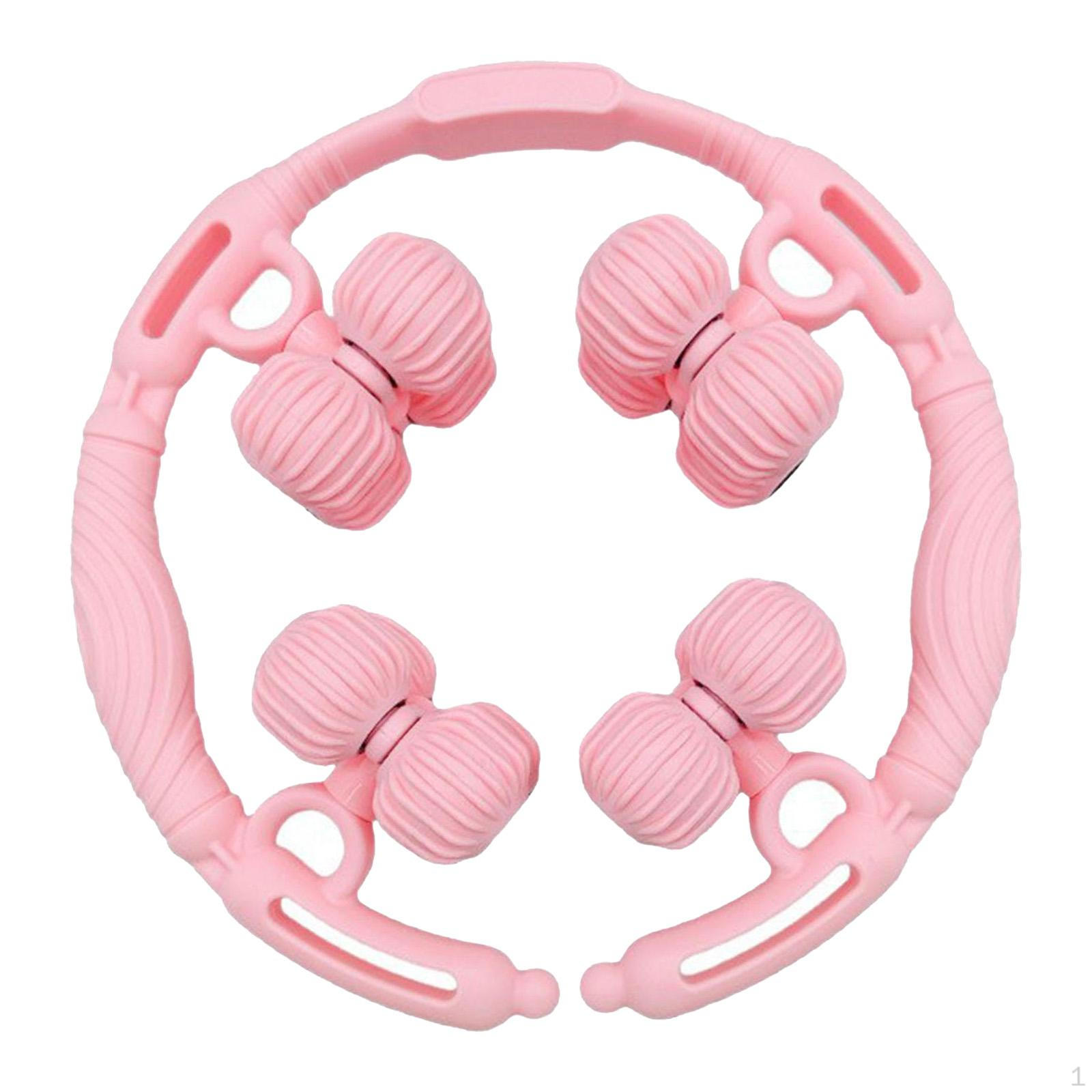 16 Wheel Leg Massage Roller Portable Muscle for Sports Dancer Swimmer розовый