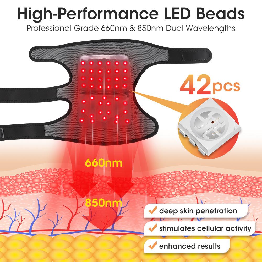 660nm 850nm Rotlichttherapie Kniebandage Heizmassage-Stütze mit 5000mAh Akku