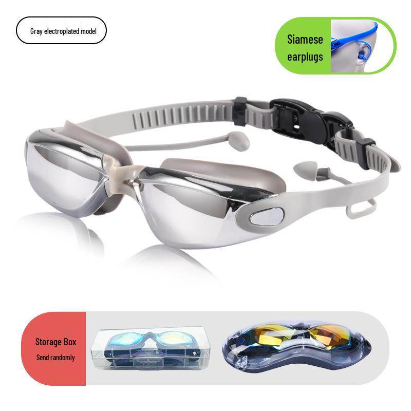 Anti-Beschlag-Schwimmbrille für Myopie – HD, wasserdicht, Silikon, galvanisiertes Finish