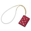 Portable ID Badge Holder with Detachable Chain Beads Neck Lanyard Sheepskin Fold Card Holder Work ID Name Badge Lanyard Wallet